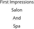 First Impressions Salon And Spa Hours of Operation